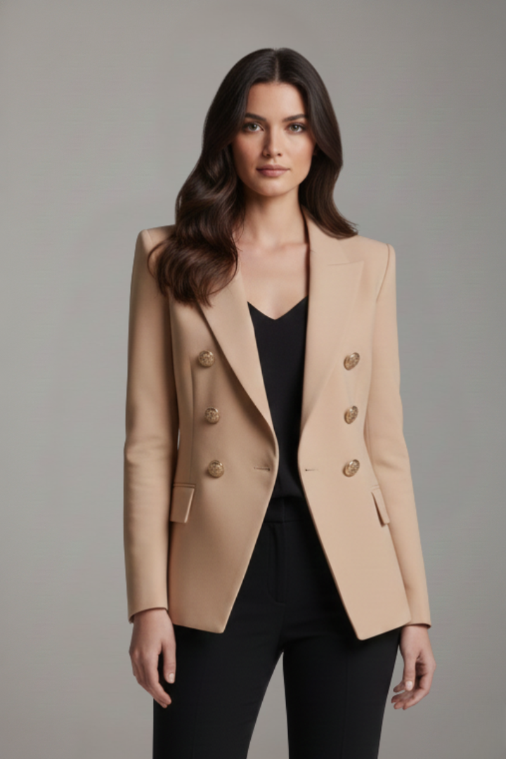Valentine - Blazer Croisé Boutons Dorés