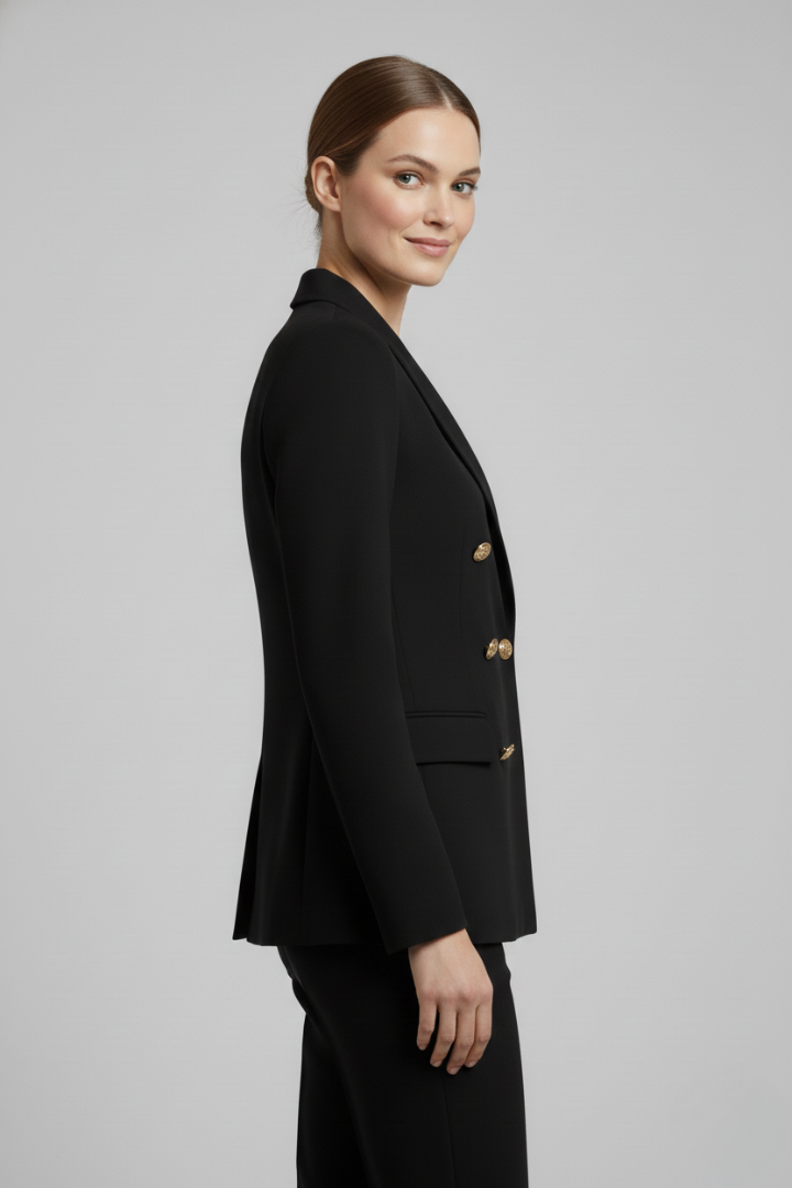 Valentine - Blazer Croisé Boutons Dorés