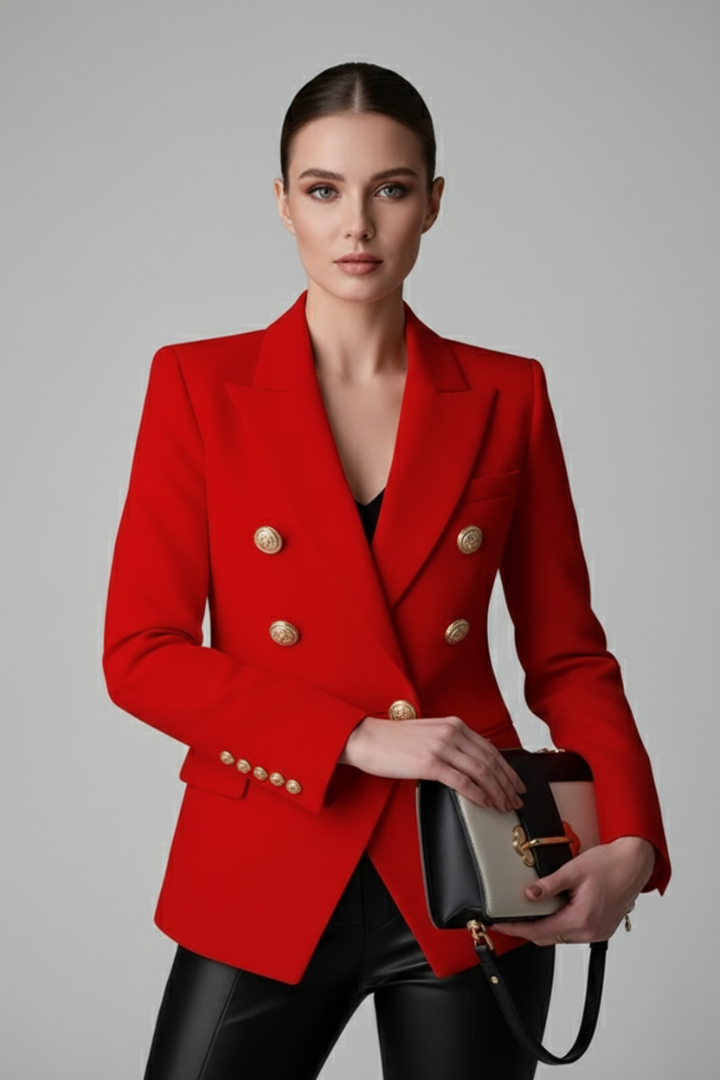Valentine - Blazer Croisé Boutons Dorés