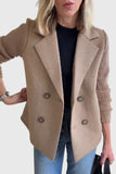 Blazer croisé femme manches contrastées - Kaki