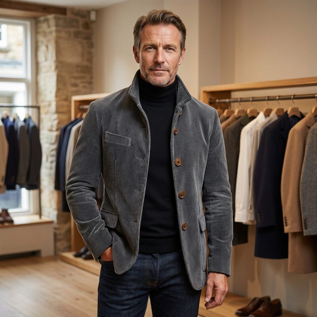 Blazer en velours côtelé homme - Gris