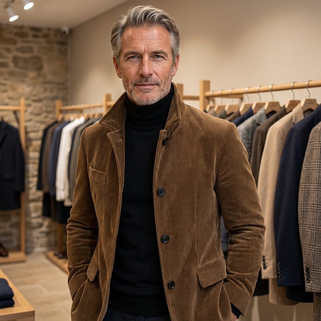 Blazer en velours côtelé homme - Marron Clair