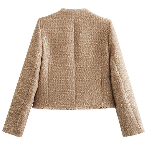 Blazer femme élégant coupe structurée col rond