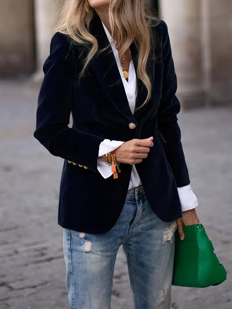 Nicole - Blazer Velours Ajusté