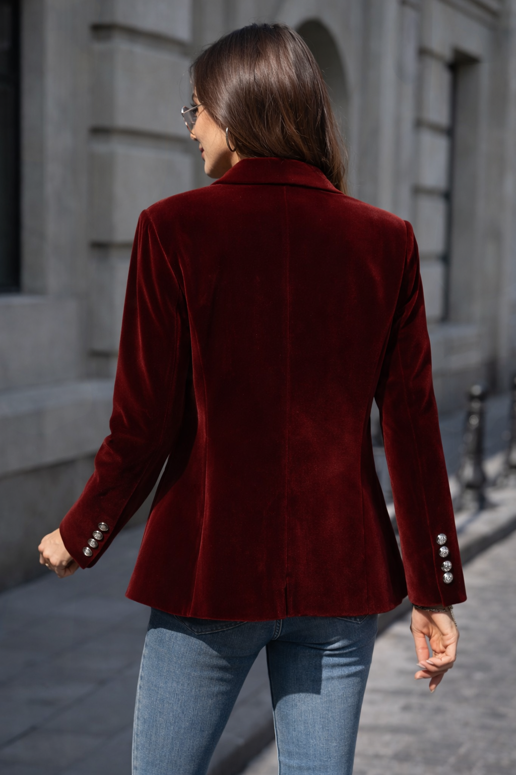 Nicole - Blazer Velours Ajusté