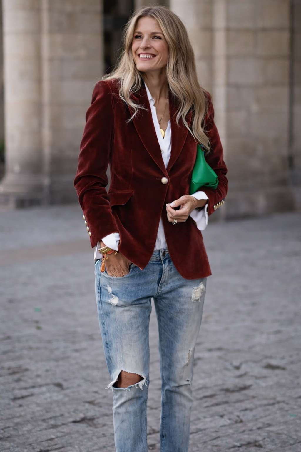 Nicole - Blazer Velours Ajusté