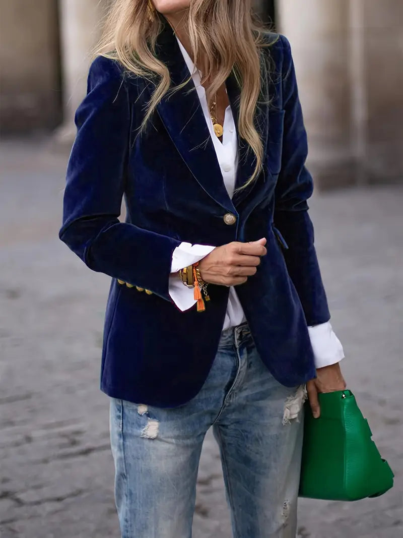 Nicole - Blazer Velours Ajusté