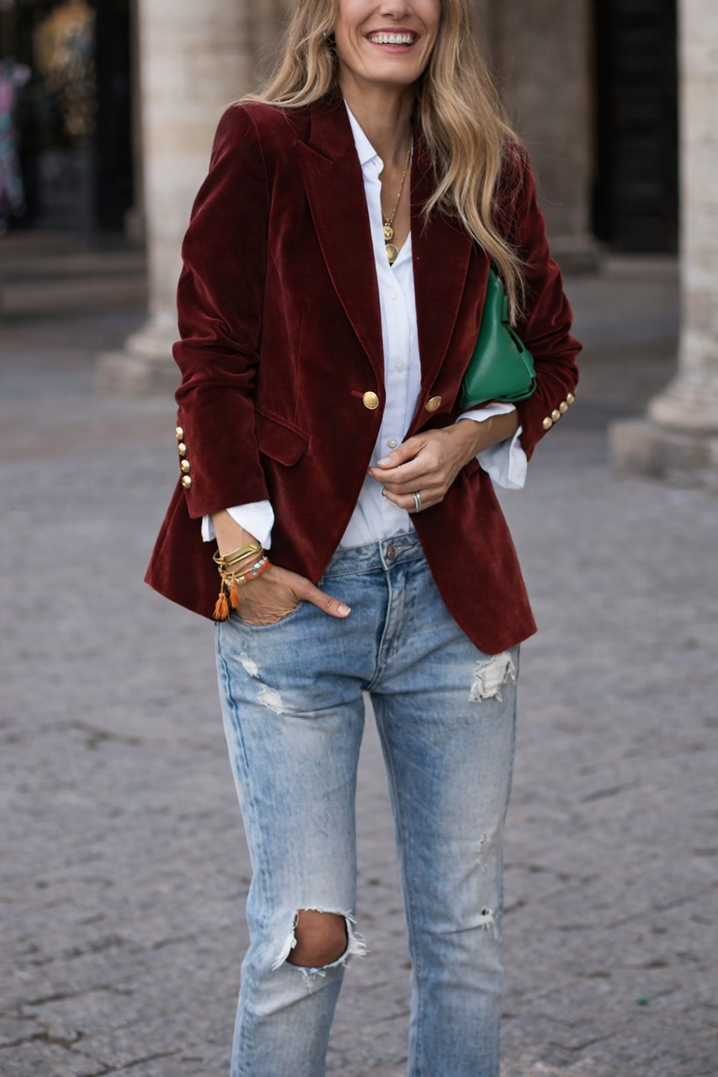 Nicole - Blazer Velours Ajusté