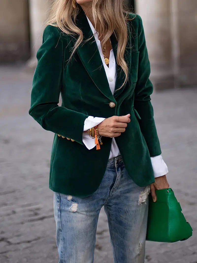 Nicole - Blazer Velours Ajusté