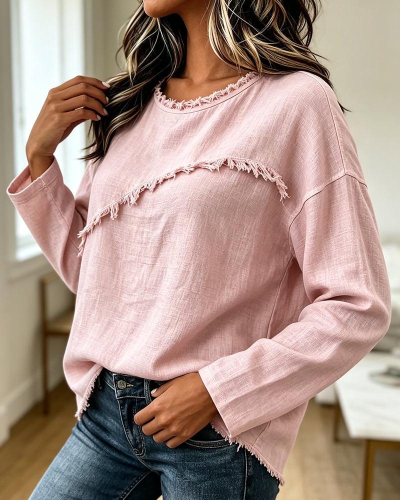 Manon - Blouse Franges Col Rond