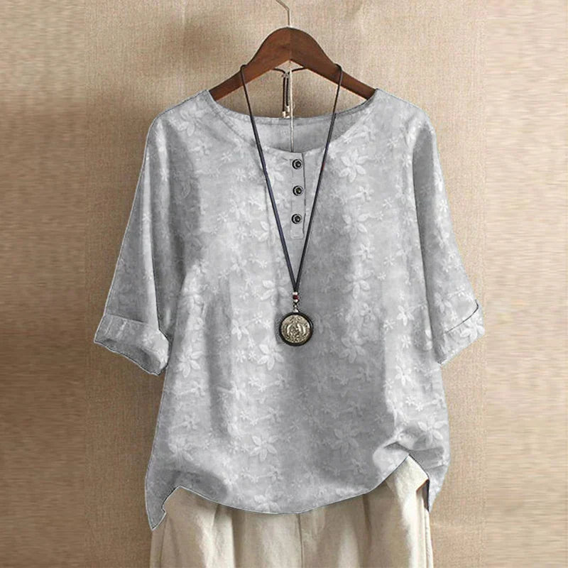 Blouse Fleurie Femme Coupe Ample Motif Vintage