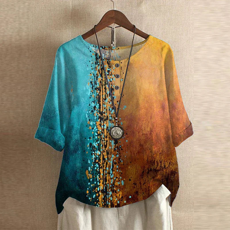 Blouse Fleurie Femme Coupe Ample Motif Vintage