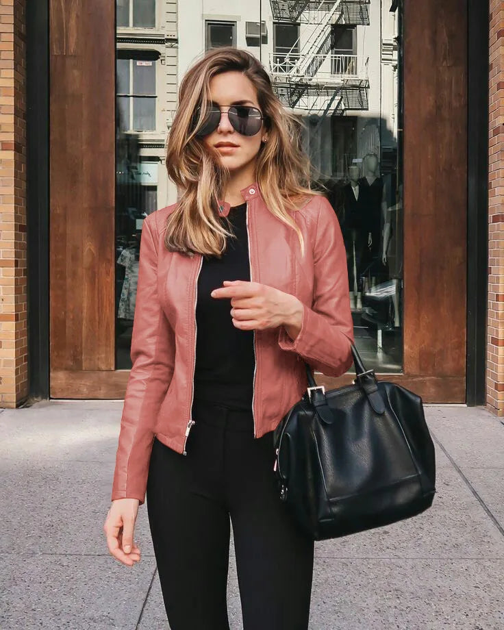Margaux - Veste Simili Cuir Ajustée