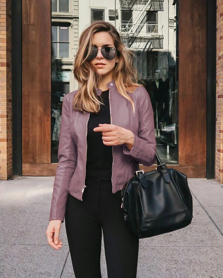 Margaux - Veste Simili Cuir Ajustée