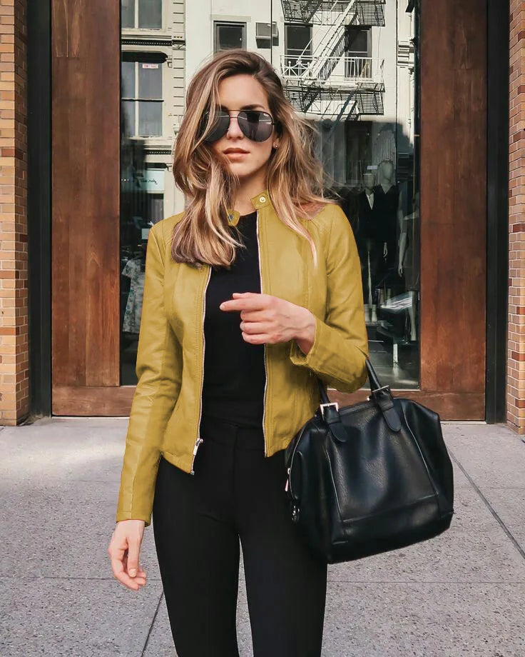 Margaux - Veste Simili Cuir Ajustée
