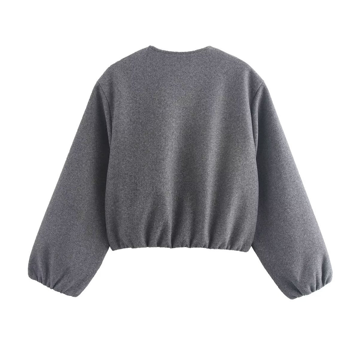 Bomber Femme Court Sans Col Zippé