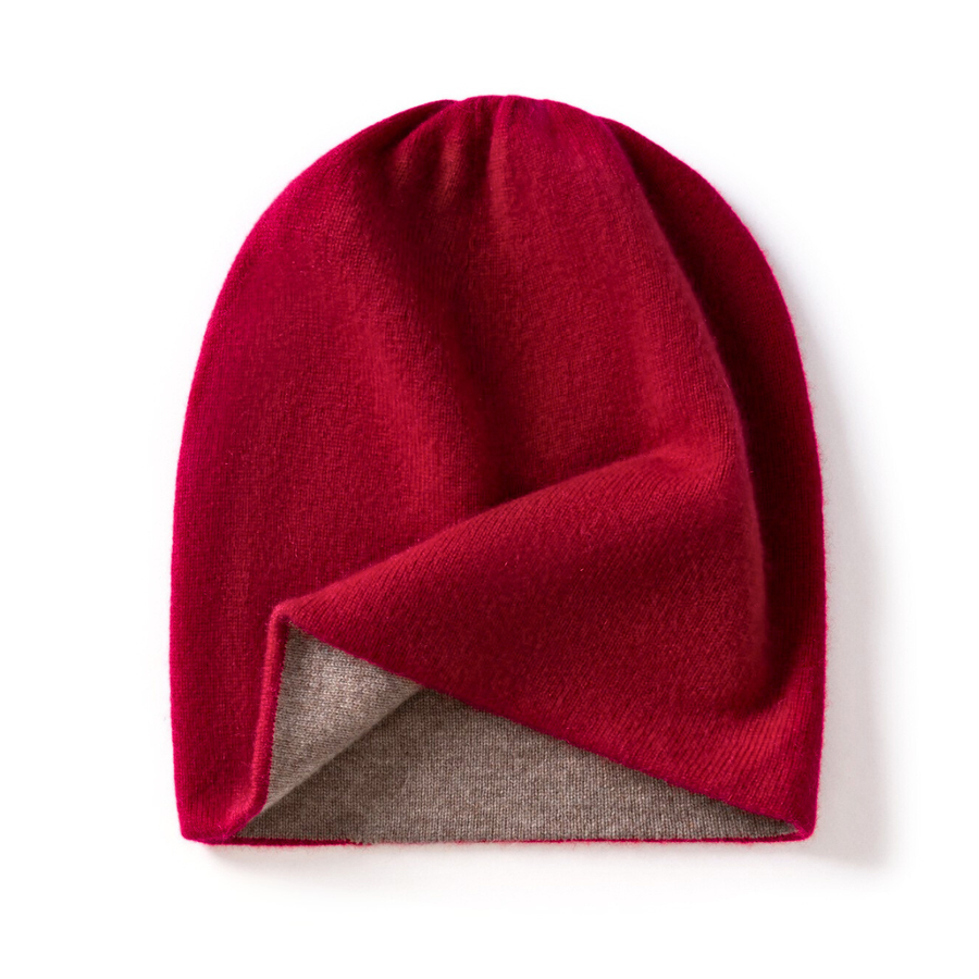 Bonnet en Cachemire Tricot Épais Cache-Oreilles