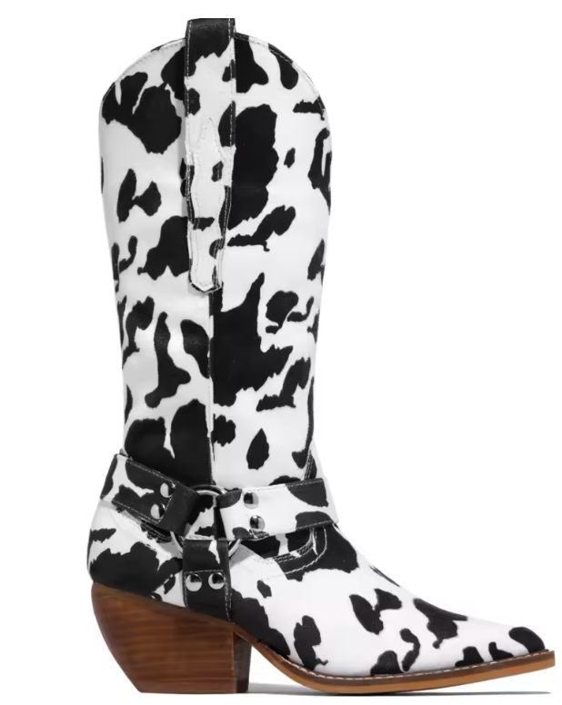 Bottes Cowboy Femme Imprimé Vache Bout Pointu