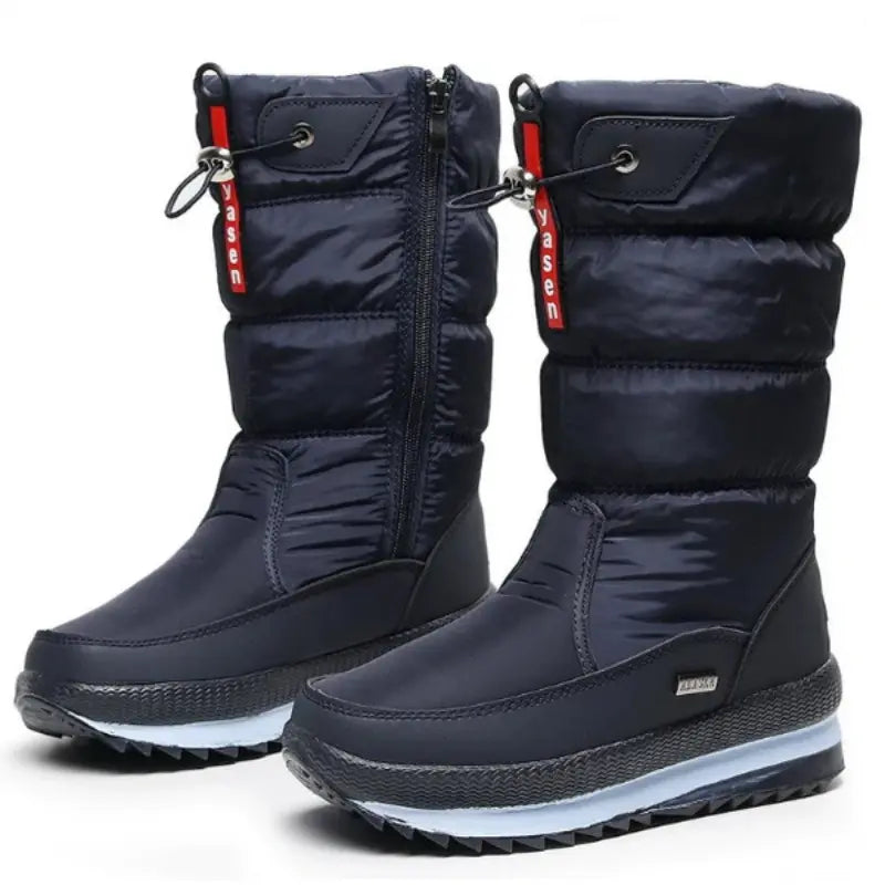 Bottes de Neige Femme Imperméables Fourrées - Bleu