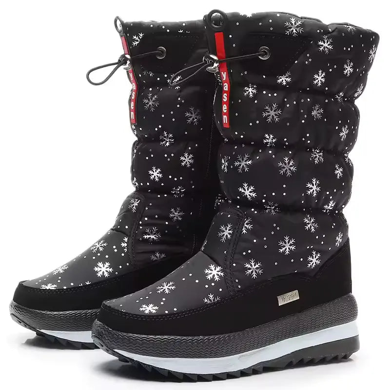 Bottes de Neige Femme Imperméables Fourrées - Black – Snow