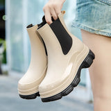 Bottes de pluie femme mi-mollet plateforme imperméables