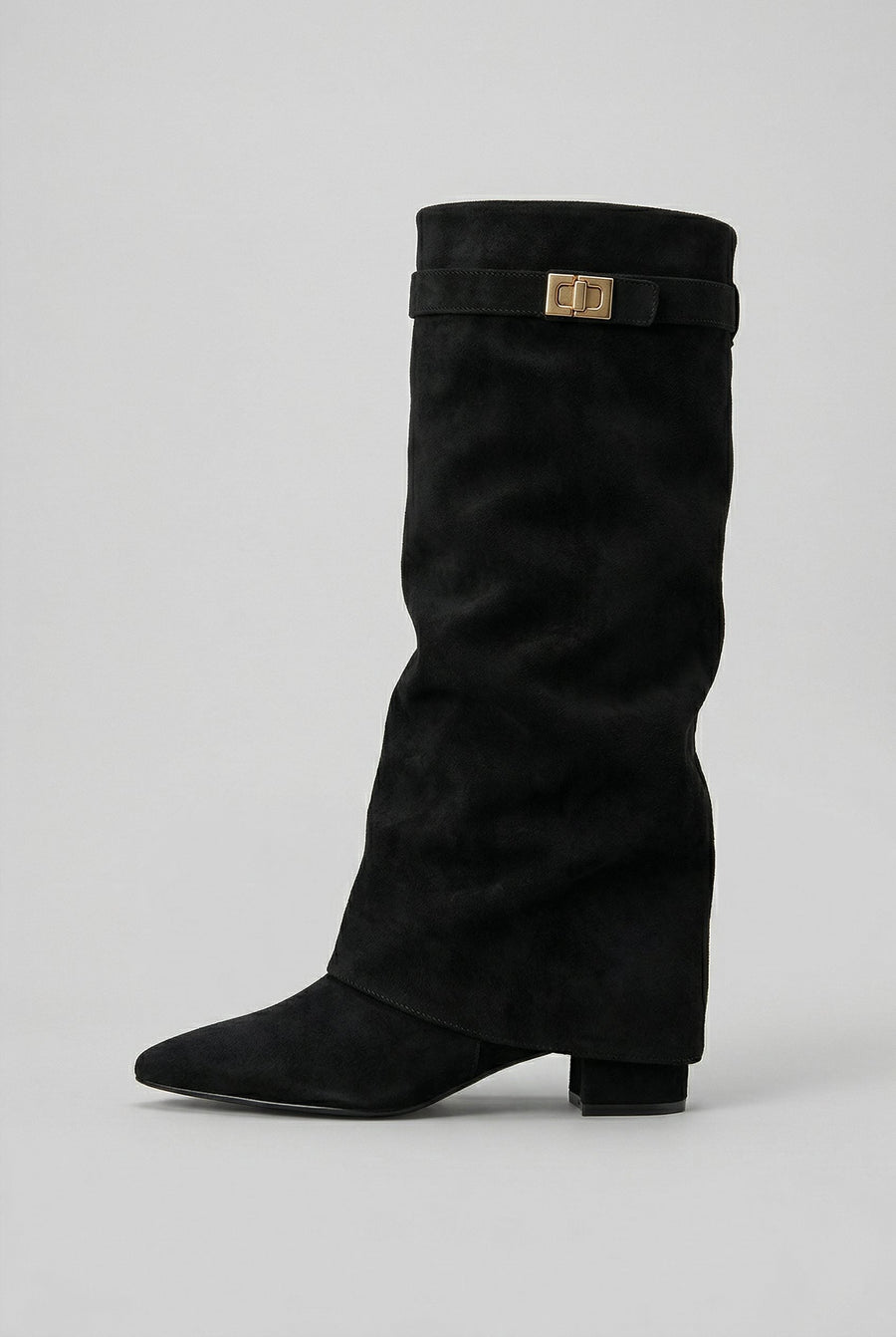 Bottes Hautes Femme Daim Talon Bloc