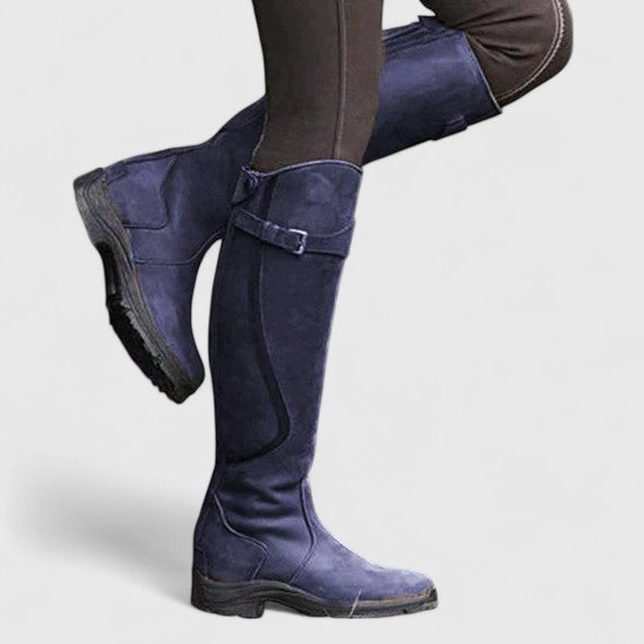 Bottes orthopédiques femme hautes à boucle ajustable - Bleu