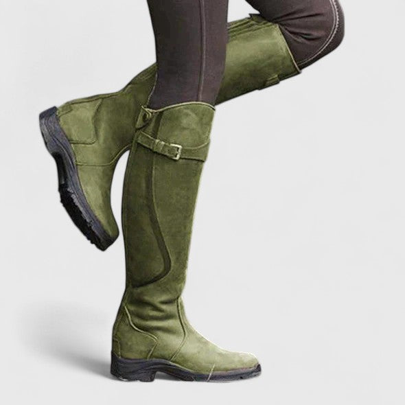 Bottes orthopédiques femme hautes à boucle ajustable - Vert