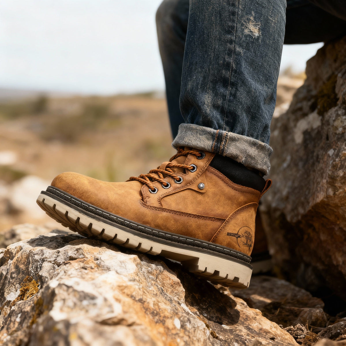 Bottines à lacets confort antidérapantes