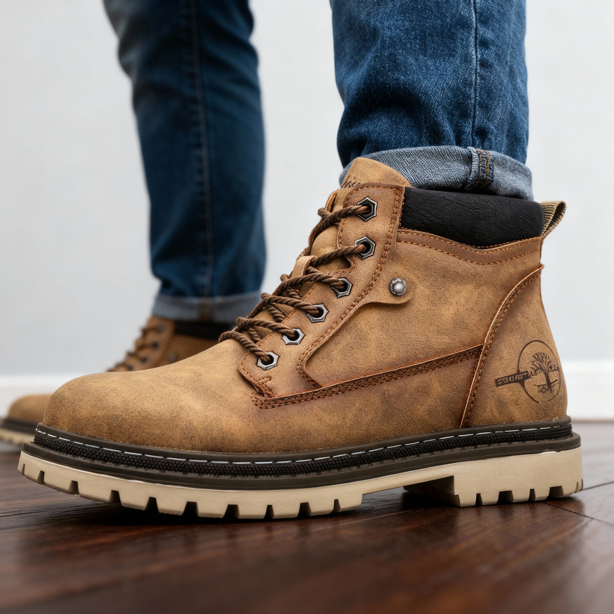 Bottines à lacets confort antidérapantes