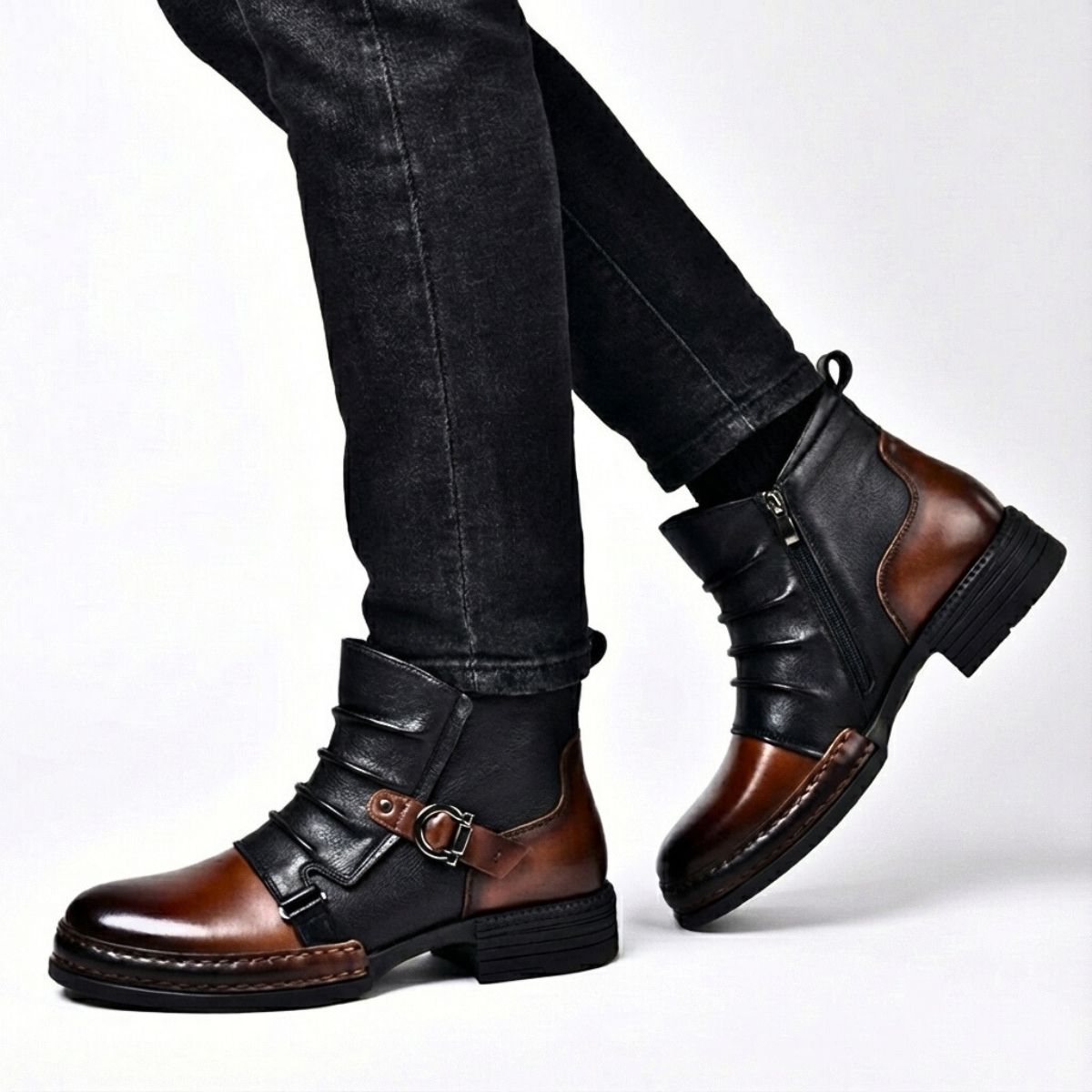 Bottines Boucle Homme Cuir Synthétique