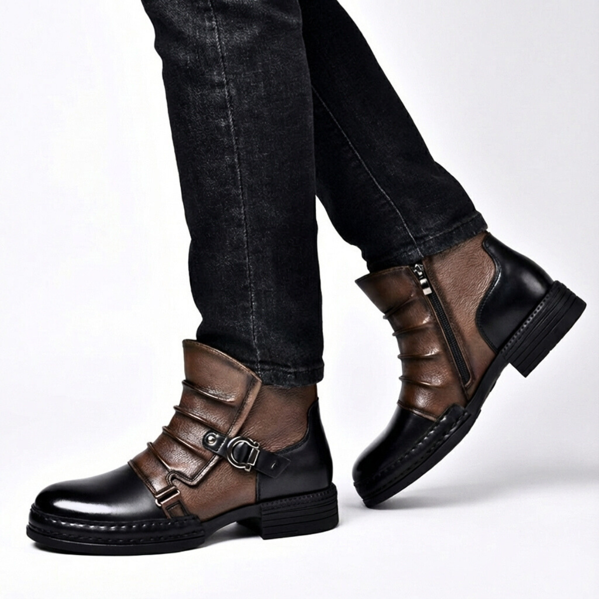 Bottines Boucle Homme Cuir Synthétique