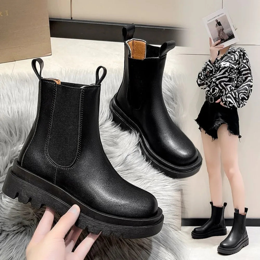 Bottines Chelsea Femme Semelle Crantée