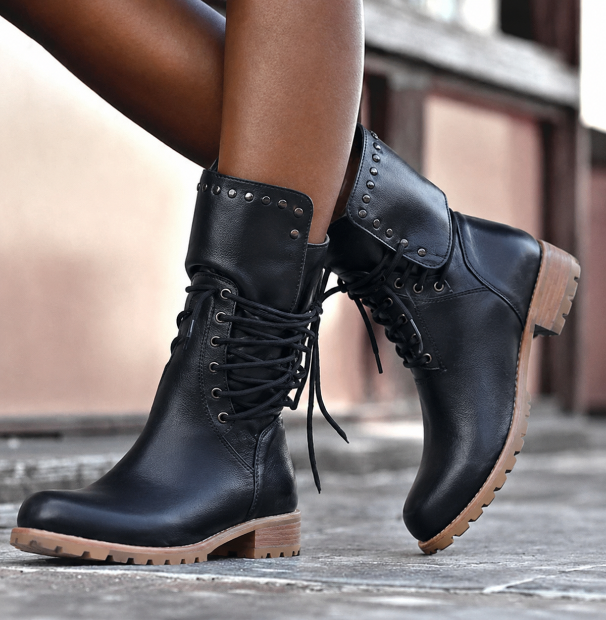 Bottines en cuir femme tige mi-mollet