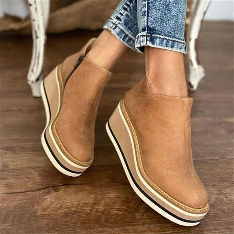 Bottines Femme Confort Légères Automne - Beige