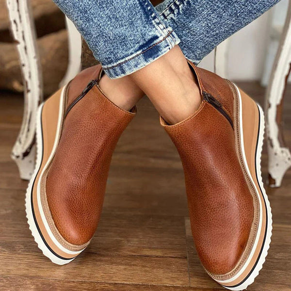 Bottines Femme Confort Légères Automne - Marron Foncé