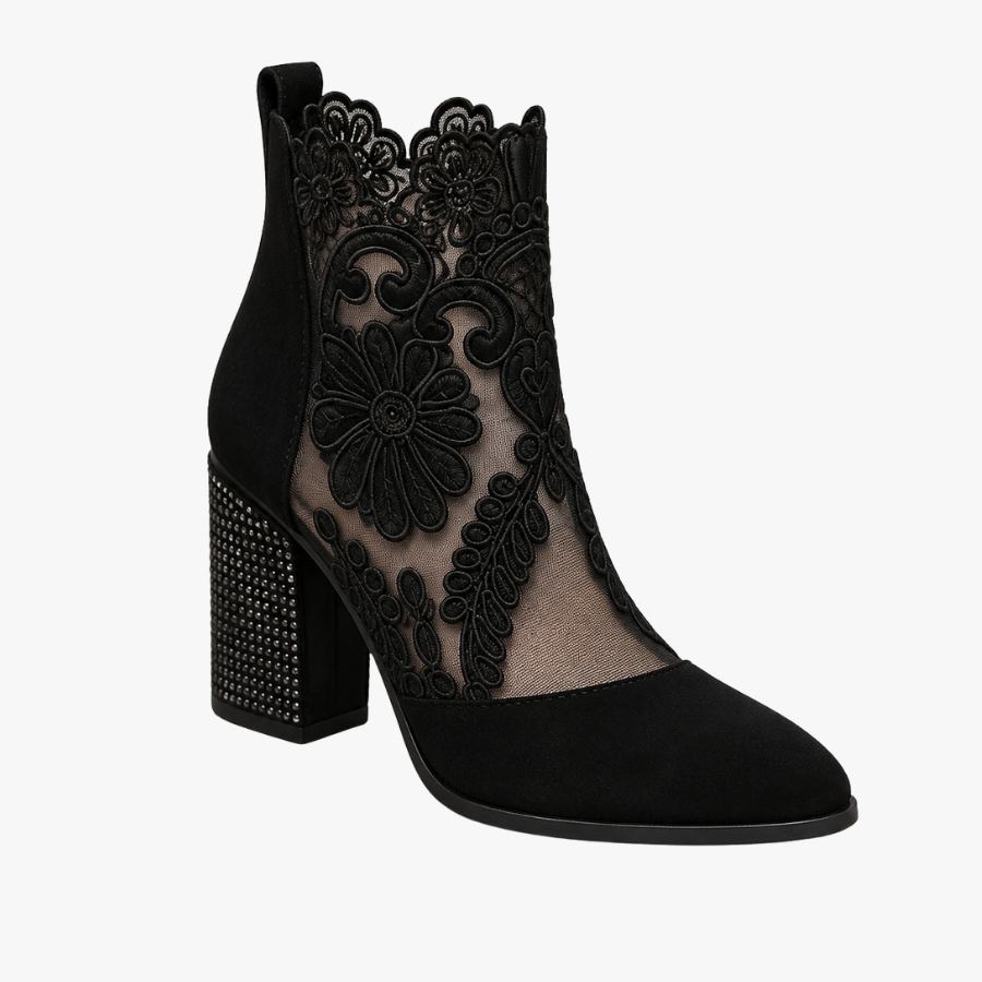Ariane - Bottines Dentelle Talon Bloc