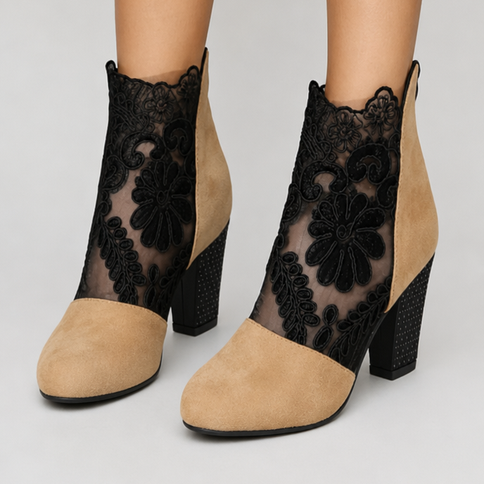 Ariane - Bottines Dentelle Talon Bloc