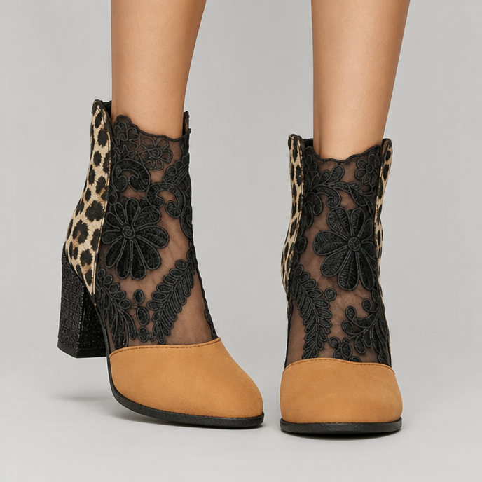 Ariane - Bottines Dentelle Talon Bloc