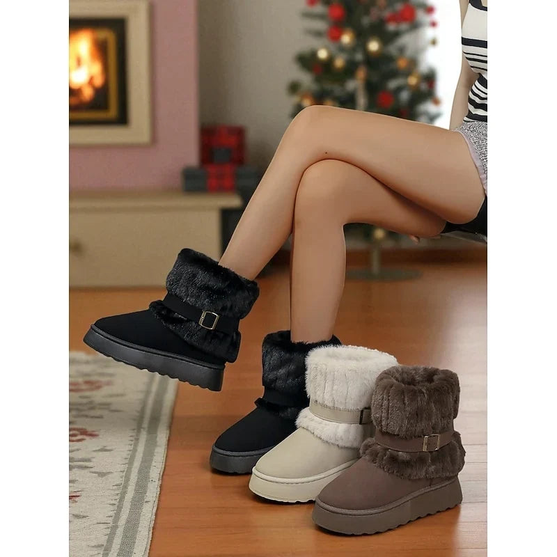 Philomène - Bottines Fourrées Plateforme Boucle