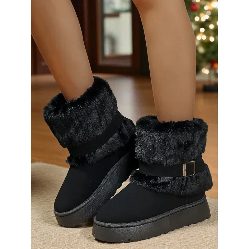 Philomène - Bottines Fourrées Plateforme Boucle