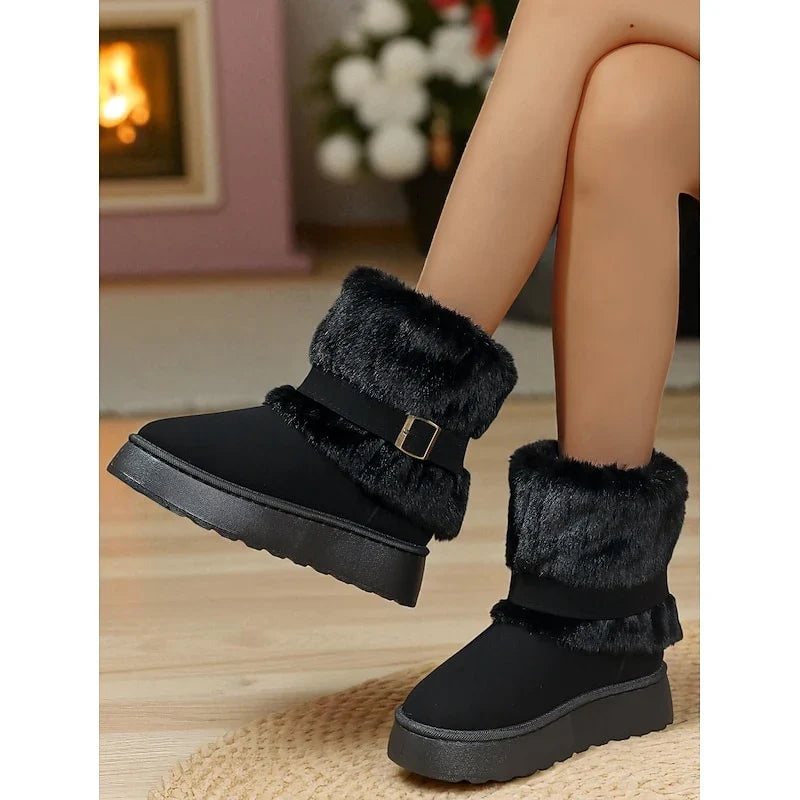 Philomène - Bottines Fourrées Plateforme Boucle