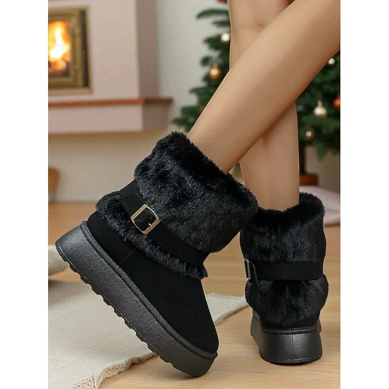 Philomène - Bottines Fourrées Plateforme Boucle