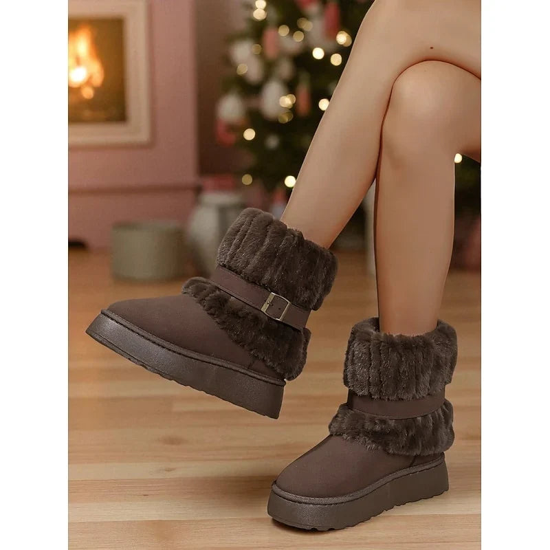 Philomène - Bottines Fourrées Plateforme Boucle