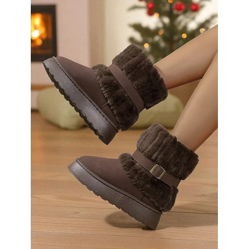Philomène - Bottines Fourrées Plateforme Boucle