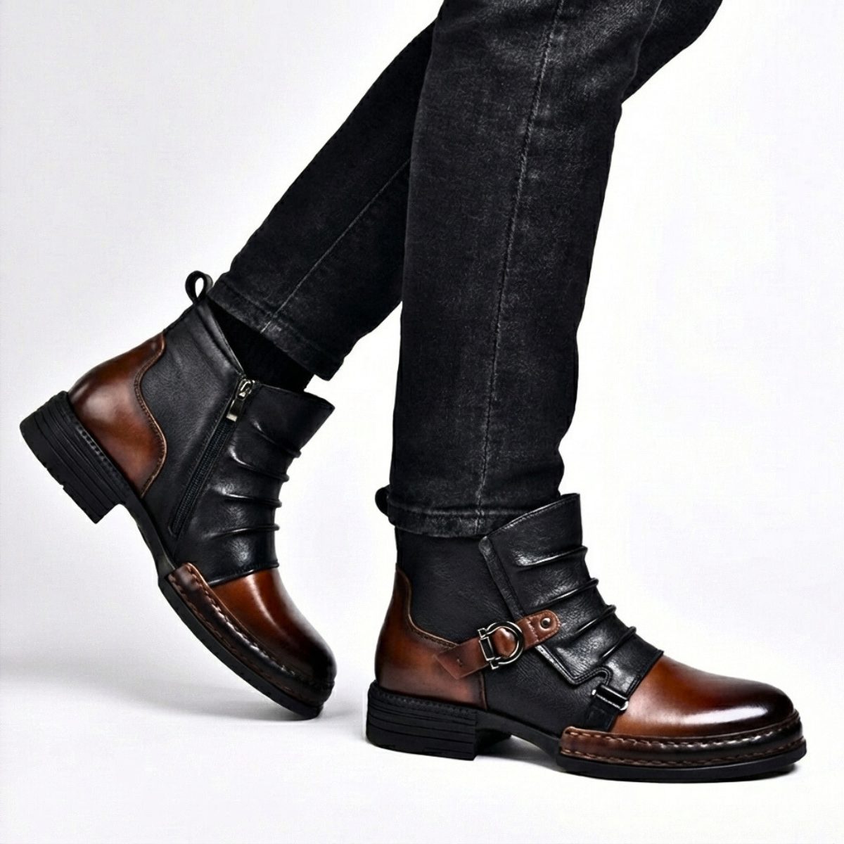 Alexandre - Bottines Boucle Zip Latéral
