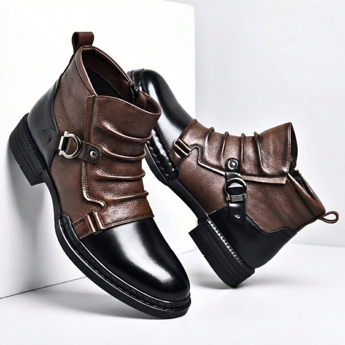 Alexandre - Bottines Boucle Zip Latéral
