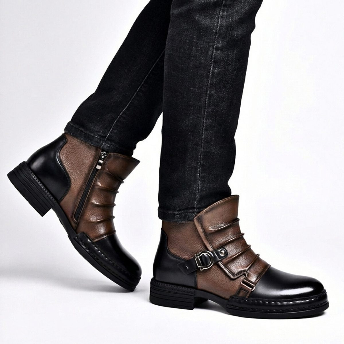 Alexandre - Bottines Boucle Zip Latéral