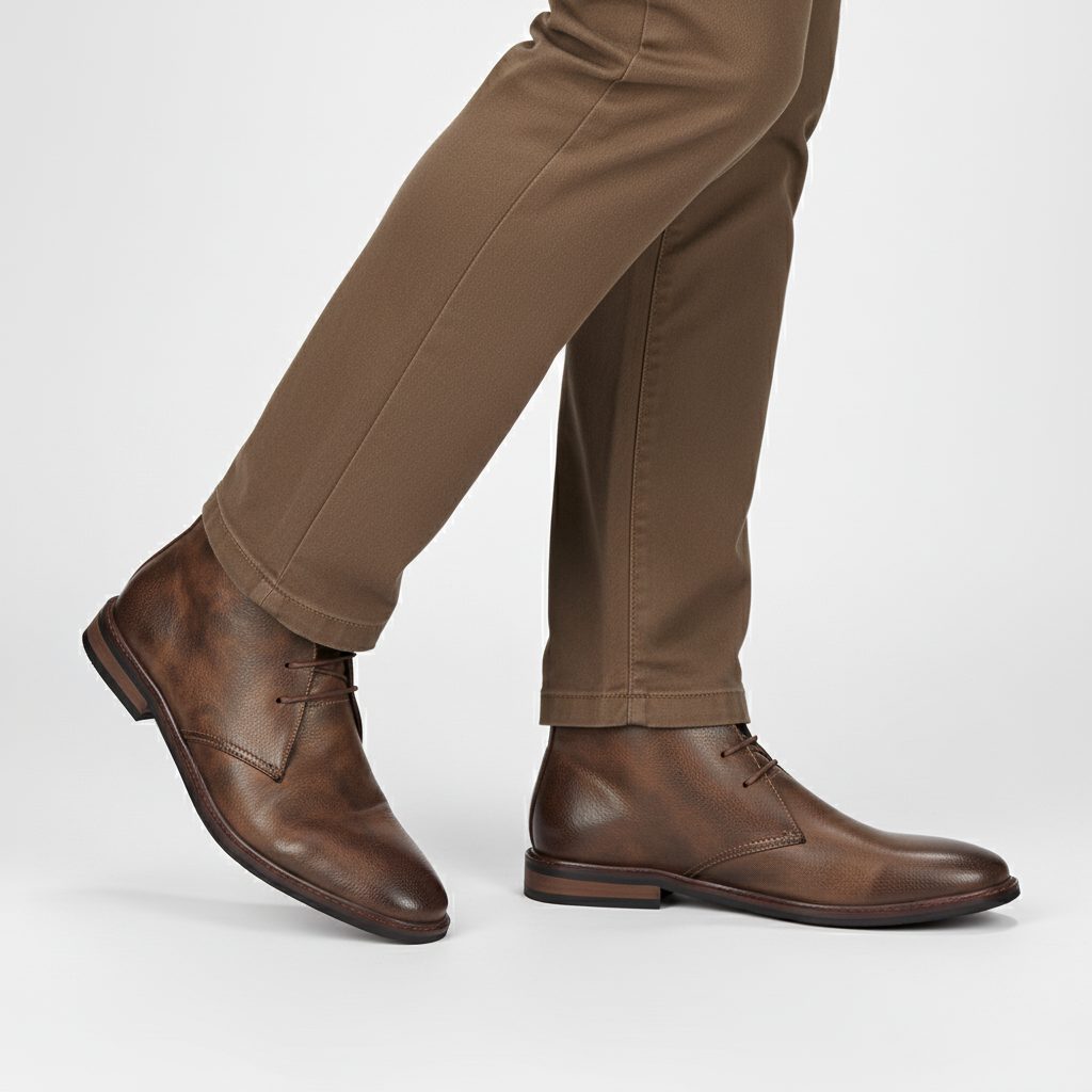 Bottines Homme en Suédine à Lacets - Marron