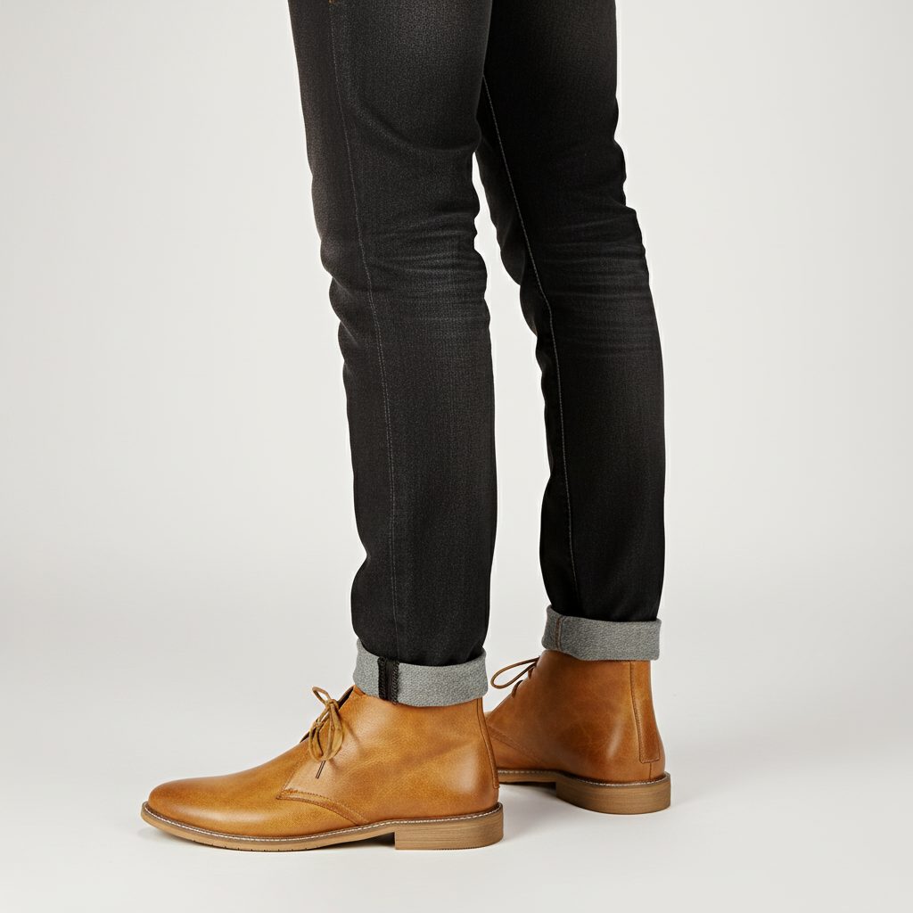 Bottines Homme en Suédine à Lacets - Marron Clair